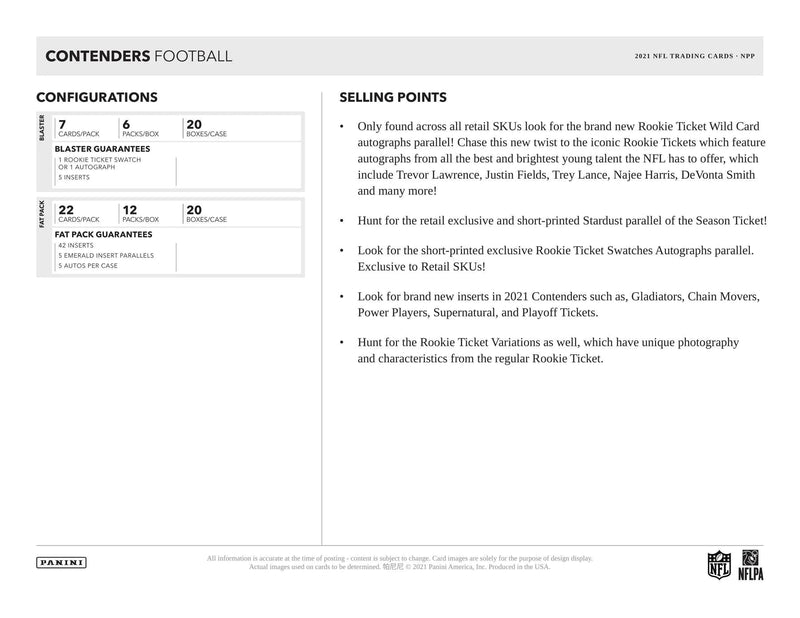 2021 Panini Contenders Football Jumbo Value Pack