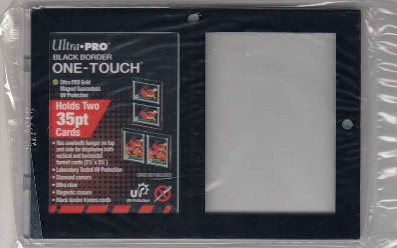 Ultra-Pro 35 Pt. 2-Card Black Border 1-Touch Magnetic Holder