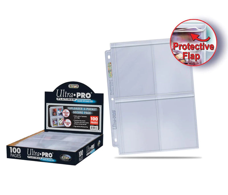 Ultra-Pro 4-Pocket Pages for Top Loader Cards (100 Count Box)