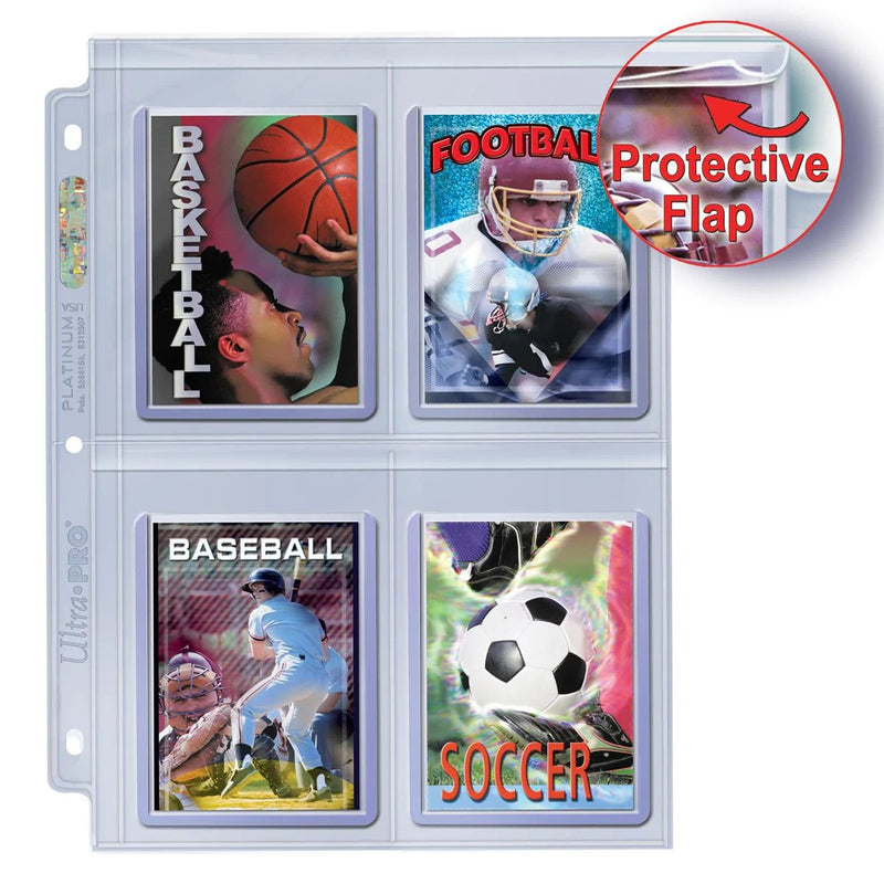 Ultra-Pro 4-Pocket Pages for Top Loader Cards (100 Count Box)